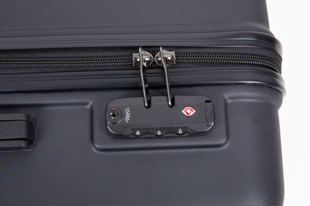 3-Piece Hardshell Luggage Set, 20/24/28 Inch, Black