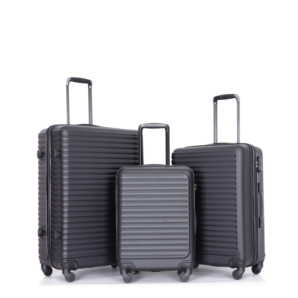 3-Piece Hardshell Luggage Set, 20/24/28 Inch, Black