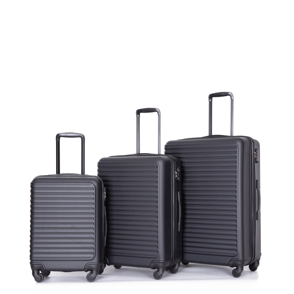 3-Piece Hardshell Luggage Set, 20/24/28 Inch, Black
