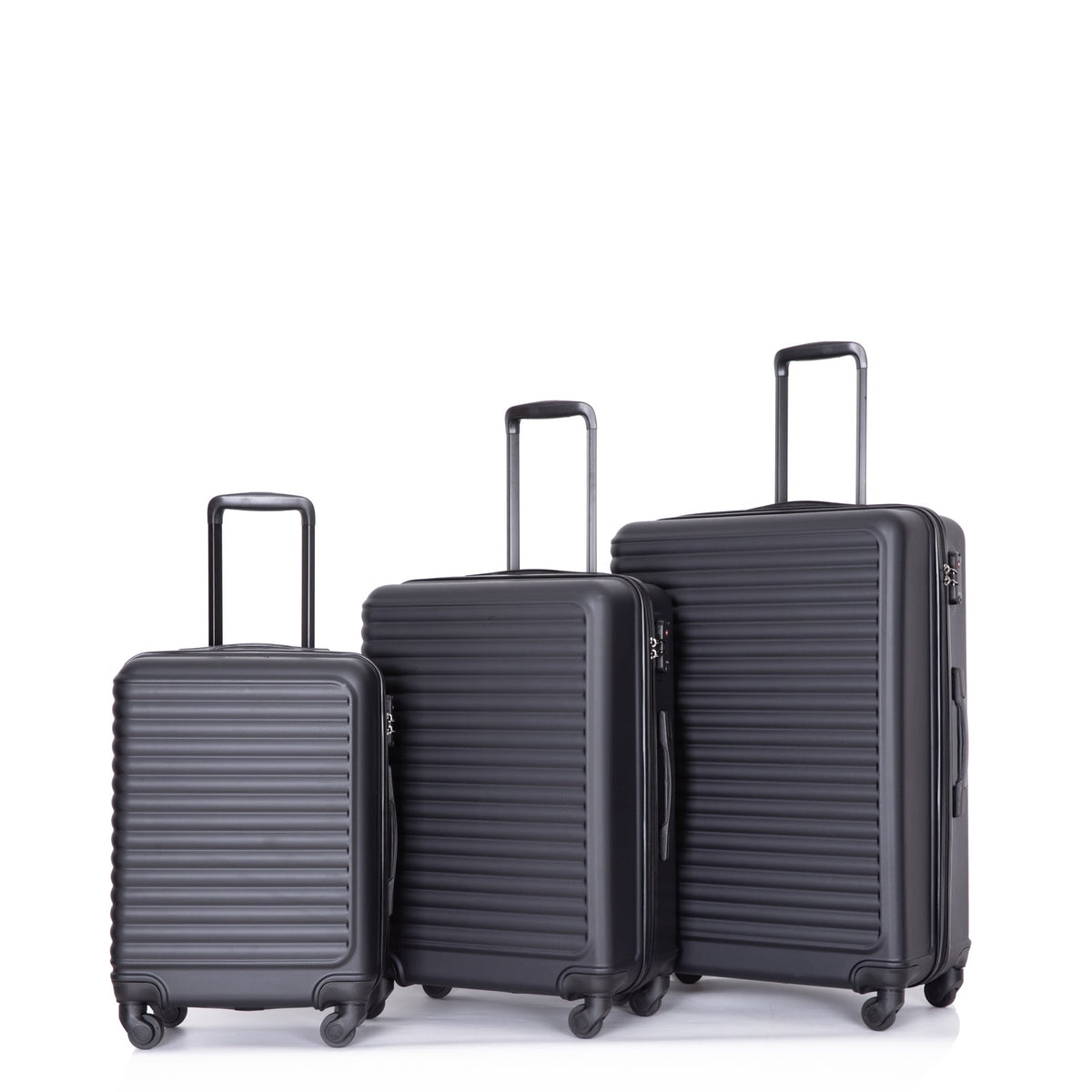 3-Piece Hardshell Luggage Set, 20/24/28 Inch, Black
