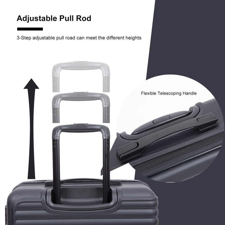3-Piece Hardshell Luggage Set, 20/24/28 Inch, Black